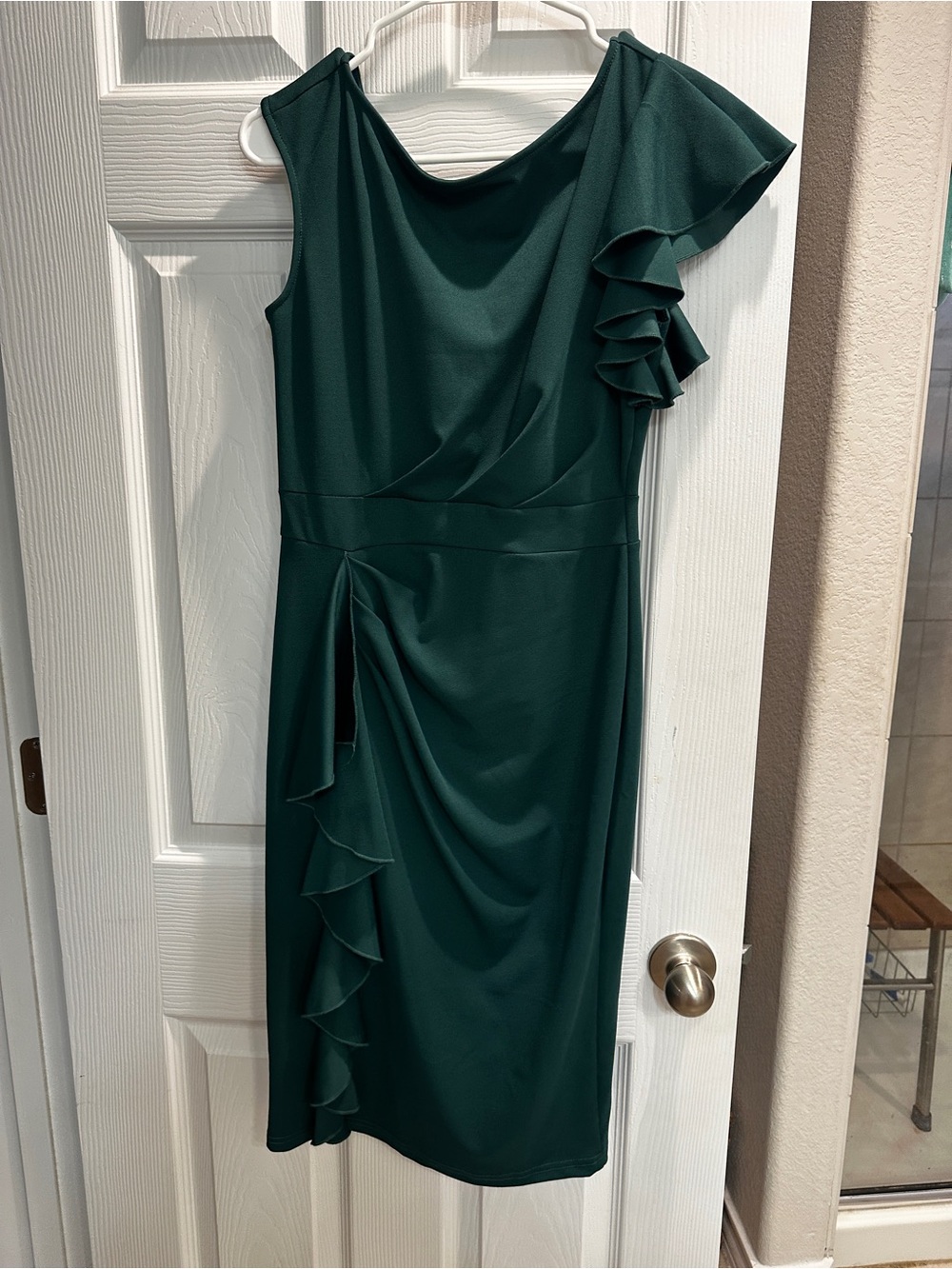 Vintage Emerald Green Ruffle Dress